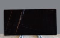 Naturstein Marmor Sahara Noir (Nero Tunisia) - Rohplatten 338x170x2cm - Oberfläche gespiegelt / poliert
